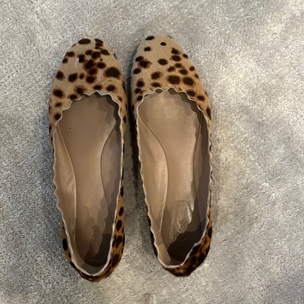 Pre-worn Chloe leopard flats. Size 37